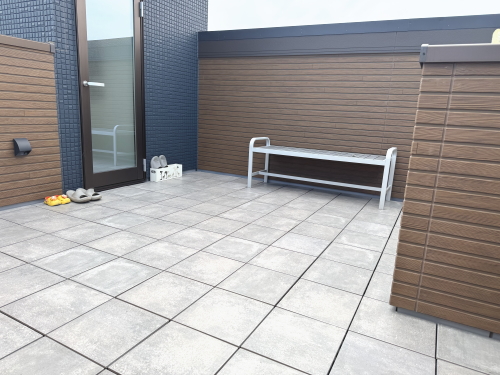 バルコニー・ベランダフラット（床上げ）デッキAQUGA（アクーガ）　RIN-2　（リナータ）　施工バルコニー